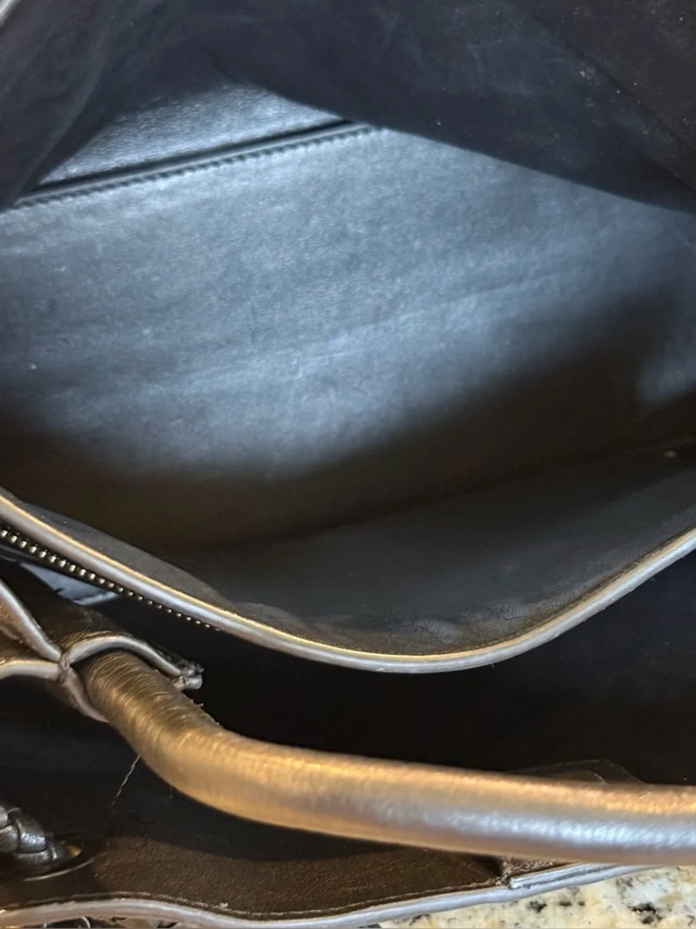 Quince Italian Leather Handwoven Tote Purse Black Large - Picture 7 of 10